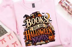Books, Bats & Halloween Nights PNG, Halloween Book Lover Product Image 4