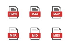Set Of File Formats Icons Product Image 1