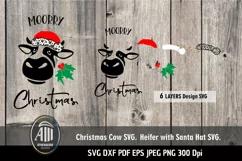 Christmas cow SVG| Heifer SVG| Santa Hat| Moorre Christmas Product Image 2