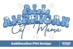 American Cat Mama Papa 4th of July USA Paw DTF PNG Bundle Product Image 2
