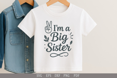 I&#039;m a Big Sister - SVG Cute Design for Girls&#039; T-Shirts Product Image 3