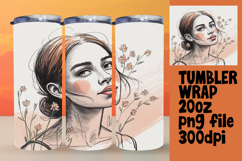 Custom 20oz Tumbler Design , Beauty Woman Product Image 1