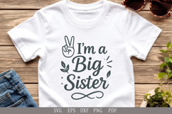 I&#039;m a Big Sister - SVG Cute Design for Girls&#039; T-Shirts Product Image 5