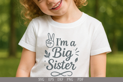 I&#039;m a Big Sister - SVG Cute Design for Girls&#039; T-Shirts Product Image 2