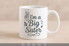 I&#039;m a Big Sister - SVG Cute Design for Girls&#039; T-Shirts Product Image 7