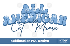 American Cat Mama Papa 4th of July USA Paw DTF PNG Bundle Product Image 2