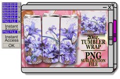 Vibrant Glitter &amp; Floral Tumbler Wraps - 20oz Product Image 1