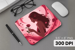 Afro Girl / Woman braided hair Mouse Pad, Black Queen PNG Product Image 1