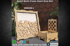 Wedding Heart Drop Box Frame SVG File Product Image 2