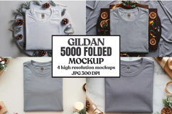 Gildan 5000 Folded Christmas Mockup, G5000 mockup Product Image 1
