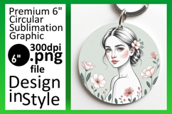Sophisticated Round Design Keychain Art , Beauty Woman Product Image 1