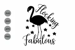 Flocking Fabulous SVG, Flamingo Svg, Beach Svg, Tropical Svg Product Image 2