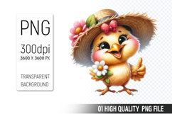 Cute Chicken, Animal Sublimation Clipart PNG Product Image 1