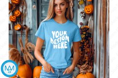 Sky women Tshirt Mockup, Halloween tshirt mockup Product Image 1