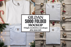 Gildan 5000 Folded Christmas Mockup, G5000 mockup Product Image 1
