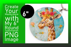 Spring-Themed Giraffe Round Design Sublimation Product Image 1