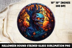Halloween Stained Glass Sublimation PNG | Skull | Ghost Product Image 1