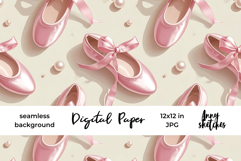 Ballet Slippers Coquette Digital Paper Kit Seamless Patterns Product Image 1