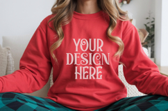 Christmas Gildan 18000 Red Crewneck Sweatshirt Mockup Product Image 1