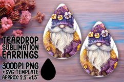 Blissful Gnome Serenity: Watercolor Teardrop Charm Product Image 1