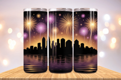 Festive Happy New Year Tumbler Wrap 2026: 20oz Skinny Tumble Product Image 1