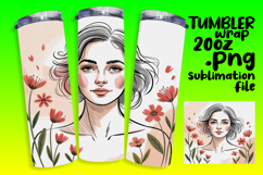 Sublimation Tumbler Template 20oz , Beauty Woman Product Image 1