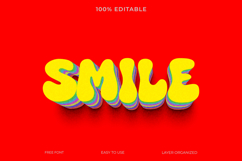 3D Smile Text Effect with Fun Psychedelic Style Product Image 1