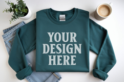 Heather Sport Gildan 18000 Folded Flat Lay Mockups Product Image 1