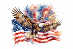 Watercolor Bald Eagle Clipart Product Image 1