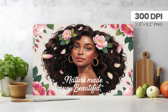 Afro Girl/Woman Melanin braided hair Cutting Board PNG Desig Product Image 1