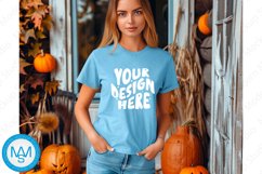 Sky women Tshirt Mockup, Halloween tshirt mockup Product Image 1