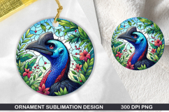 Cassowaries Stained Glass Ornament PNG, Digital Download Fil Product Image 1