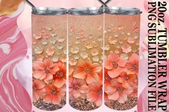 Glittery Floral Leopard Tumbler Graphic: Sublimation - 20oz Product Image 1