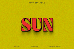 Sun Text Effect with a Retro 3D Style on Yellow Product Image 1