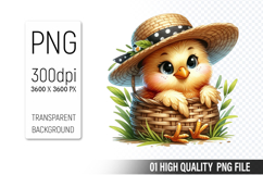 Cute Chicken, Animal Sublimation Clipart PNG Product Image 1