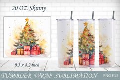 Christmas tree 20 oz tumbler wrap, Holiday sublimation Product Image 1