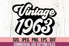 Vintage 1963 svg - 60th Birthday SVG - Retro Birthday Product Image 1