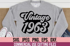 Vintage 1963 svg - 60th Birthday SVG - Retro Birthday Product Image 3