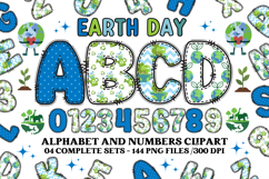 Earth Day Alphabet png clipart, earth day letters doodle Product Image 1
