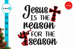 Jesus Is The Reason For The Season Svg, Buffalo Plaid Svg Product Image 2