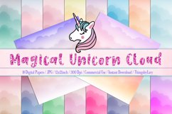 18 fairy ombre magical unicorn cloud digital papers Product Image 1