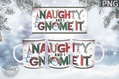 Naughty And I Gnome It Mug Wrap - Christmas Mug Sublimation Product Image 1