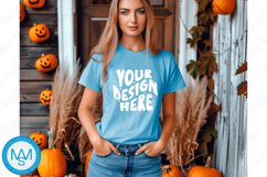 Sky women Tshirt Mockup, Halloween tshirt mockup Product Image 1