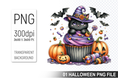 Spooky Cute Halloween Cupcakes Clipart PNG Bundle Product Image 11