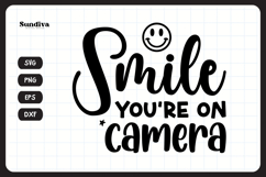 Funny Doormat Quotes SVG | Smile You&#039;re On Camera Product Image 3