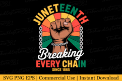Juneteenth Breaking Every Chain since 1865 Svg | Svg File Product Image 1