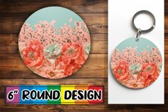 Radiant Blossom Glitter Sublimation : Keychain, Coaster Product Image 1
