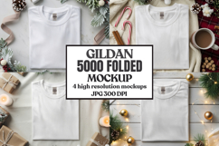 Gildan 5000 Folded Christmas Mockup, G5000 mockup Product Image 1