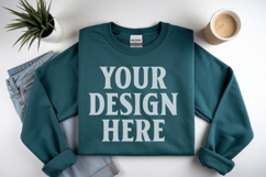 Heather Sport Gildan 18000 Folded Flat Lay Mockups Product Image 1