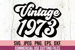 Vintage 1973 SVG - 50th Birthday Clipart - Retro Birthday Product Image 1